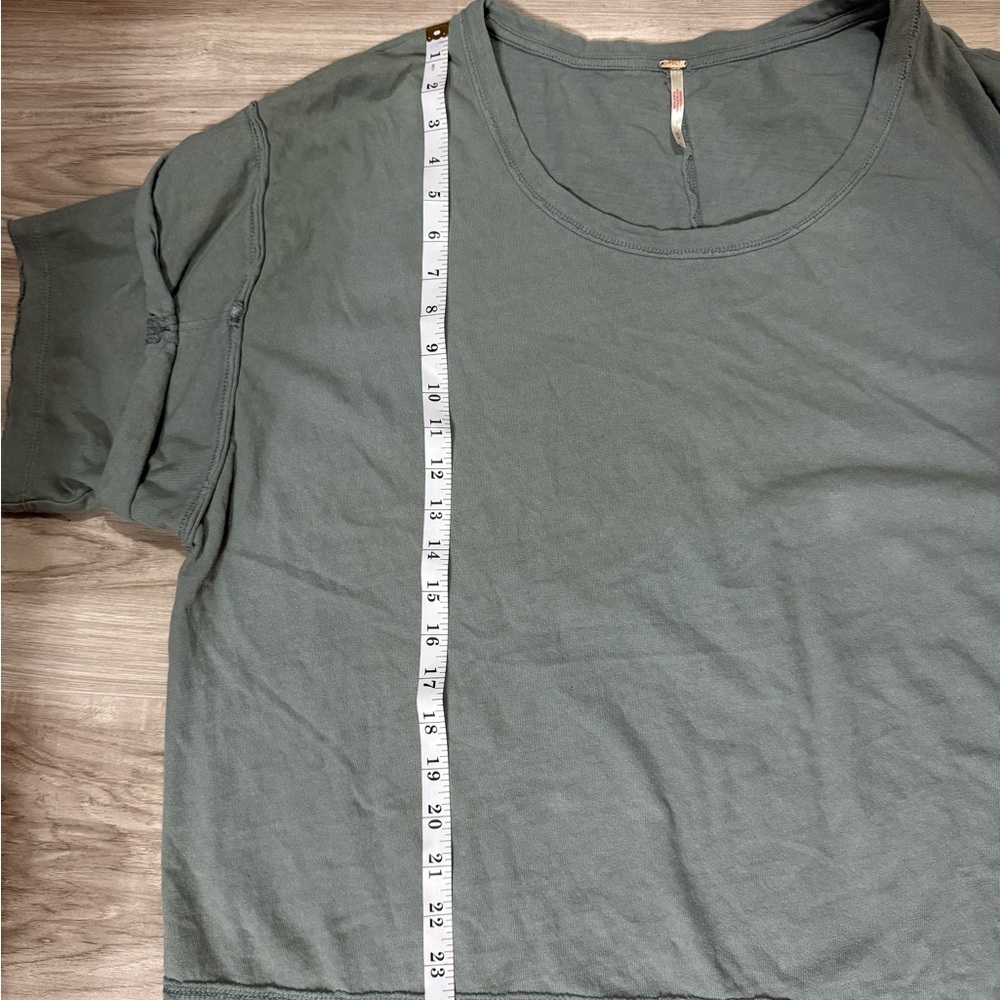Free People Slate Gray Short Sleeve Top Size.M - Picture 2 of 5